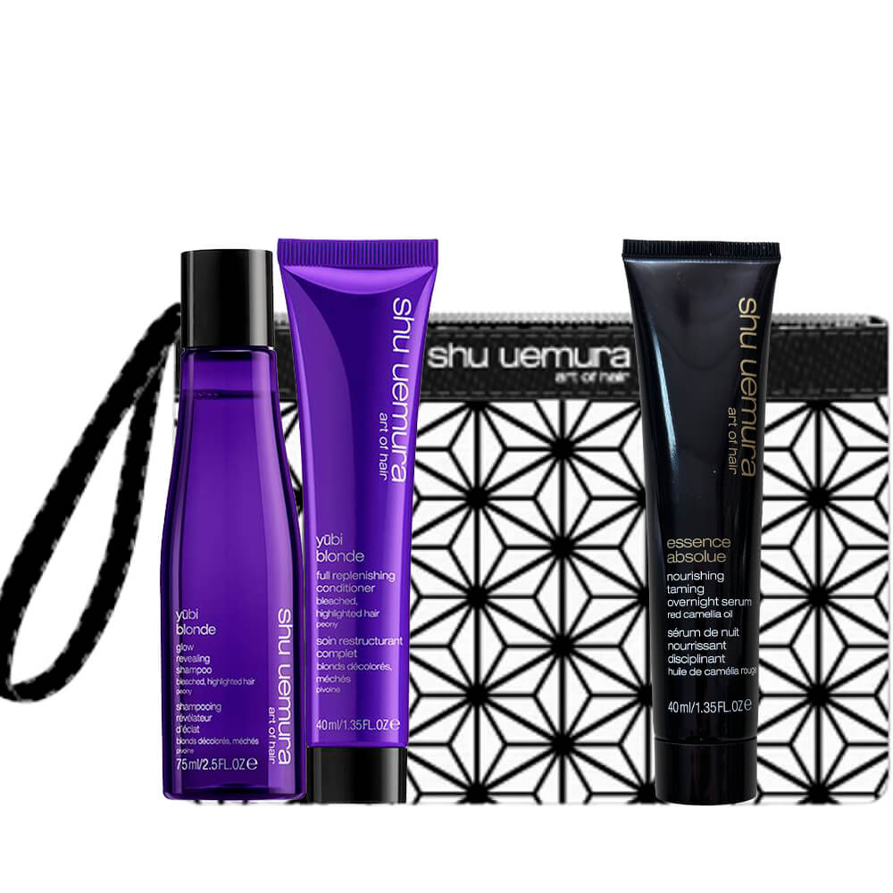 Shu Uemura Yübi Blonde Travel Kit With Essence Absolue Overnight Serum